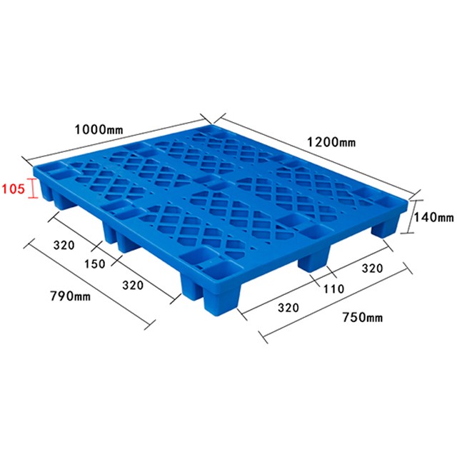 1210網(wǎng)格網(wǎng)格九腳塑料托盤重型